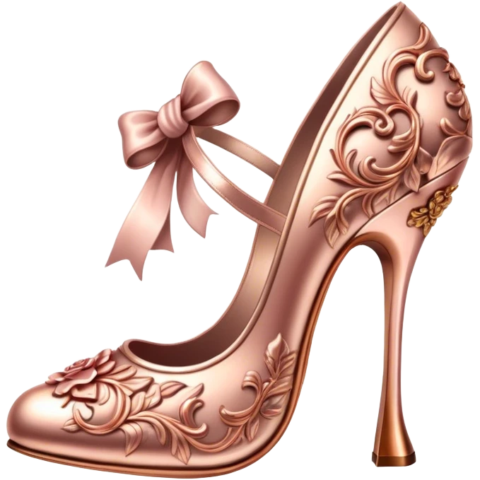 Rose gold rococo heels emoji