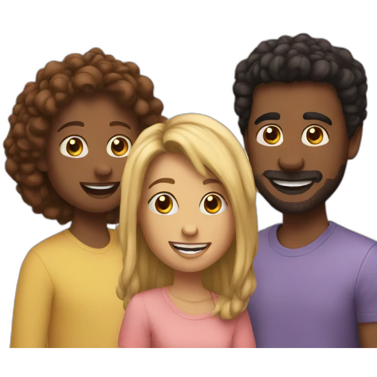 Three friends hanging out emoji
