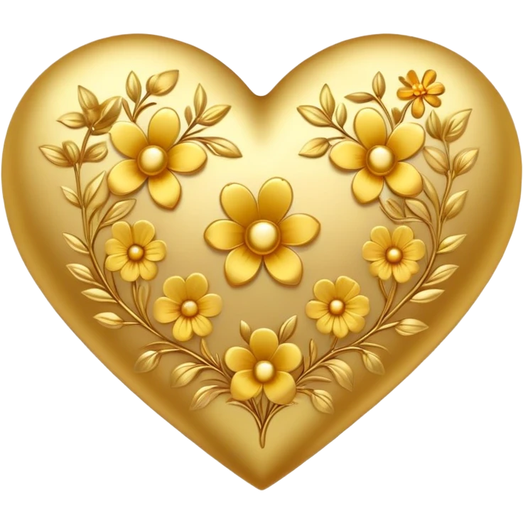 Gold flowery Heart emoji