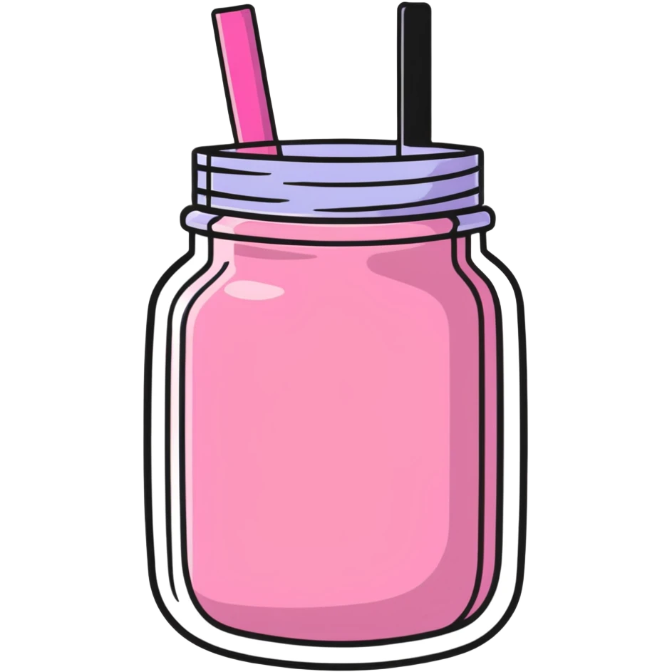 pink smoothie in a jar emoji