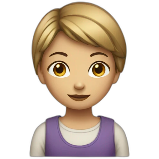 A girl with short hair standing crossed hand emoji
