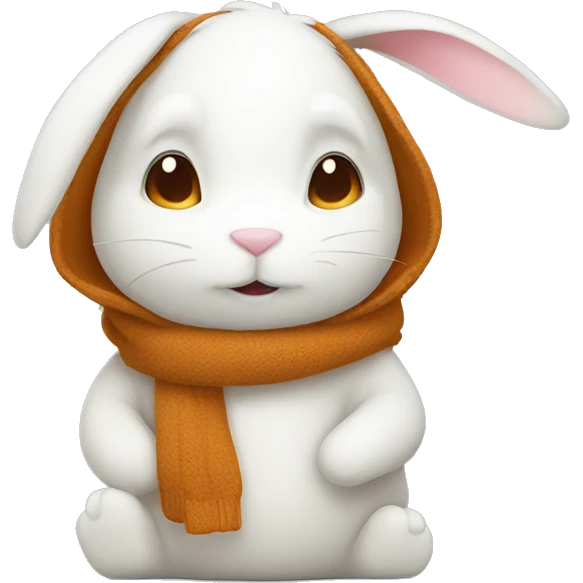 autumn cozy white rabbit emoji