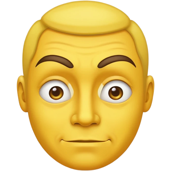 yellow face smirking slyly and raising an eyebrow emoji