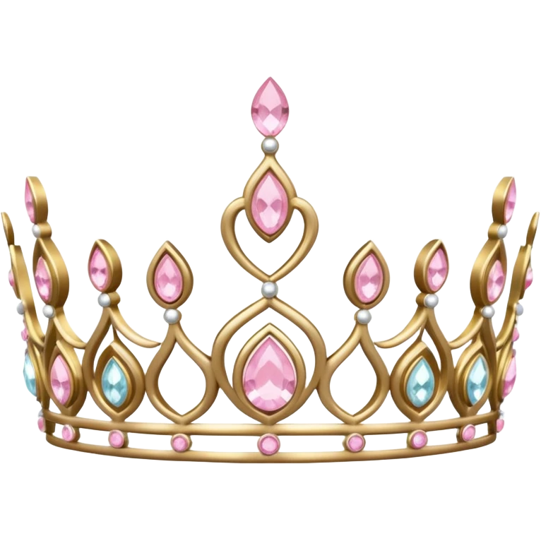 White and pastel pink tiara  emoji