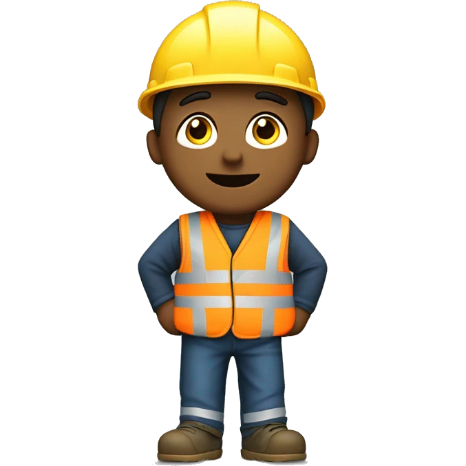 A person in a cartoon wearing construction clothes and coming home sort of image or emoji ￼ emoji