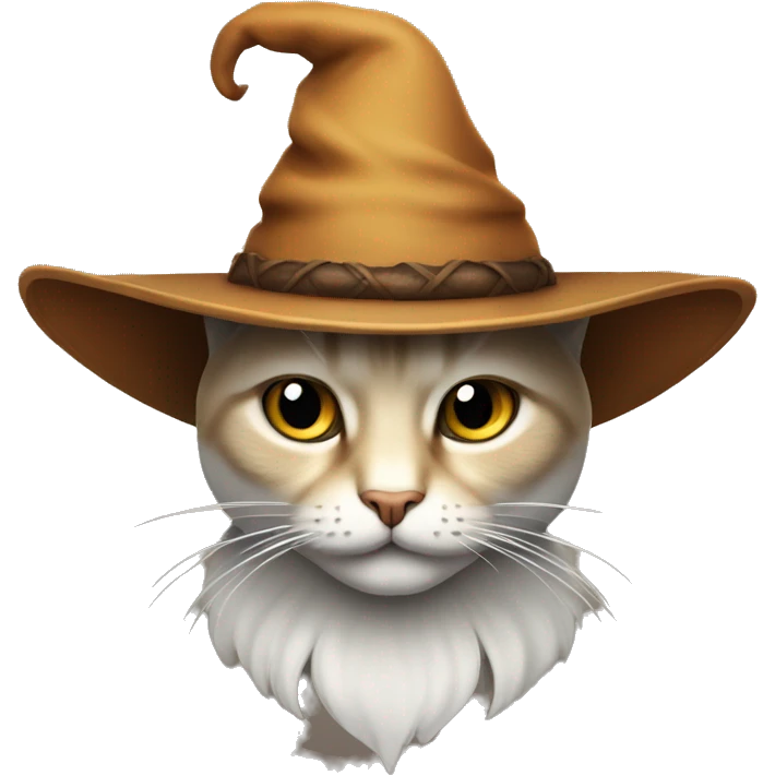 Gato con sombrero de bruja solo cara emoji