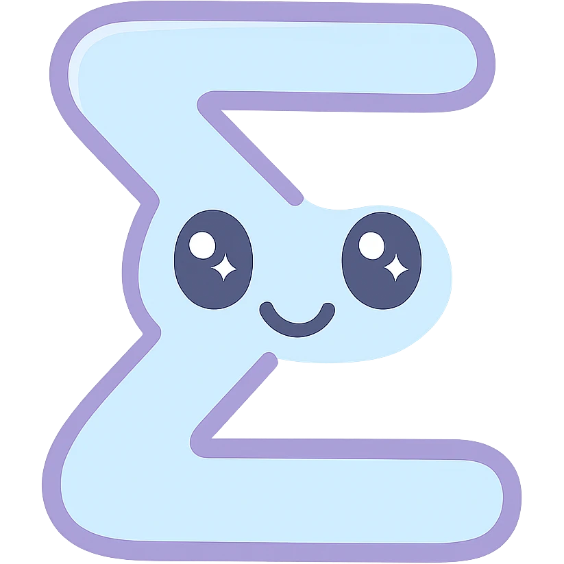 playful and rounded sigma symbol emoji