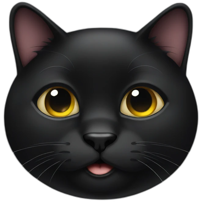 chubby black cat emoji