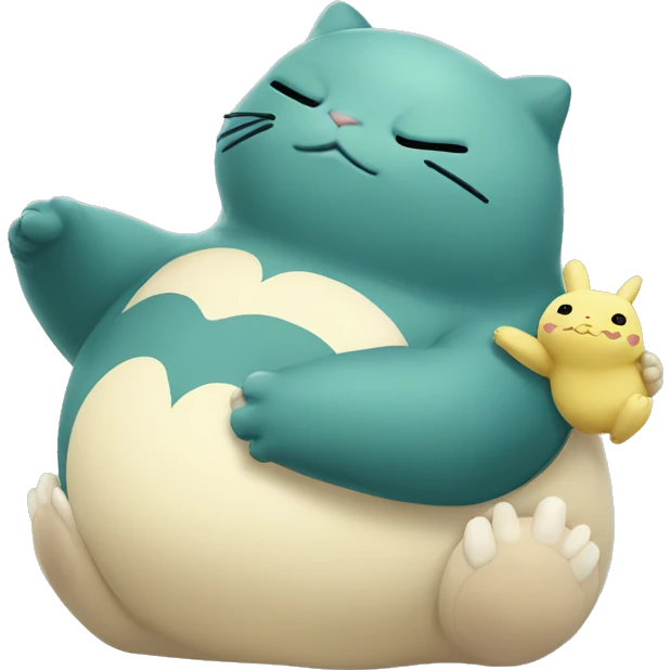 Snorlax hugging a peep bunny emoji