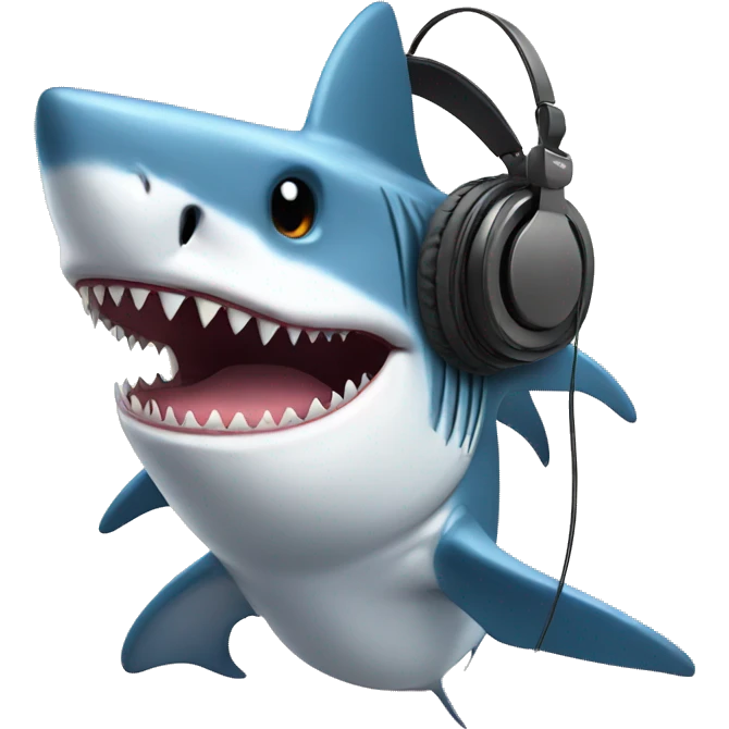 shark with headphones emoji