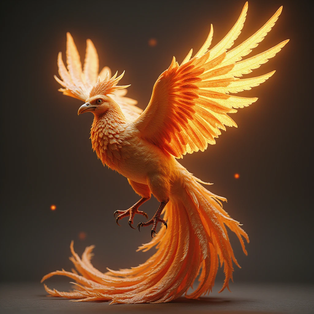 photorealistic phoenix, full body emoji