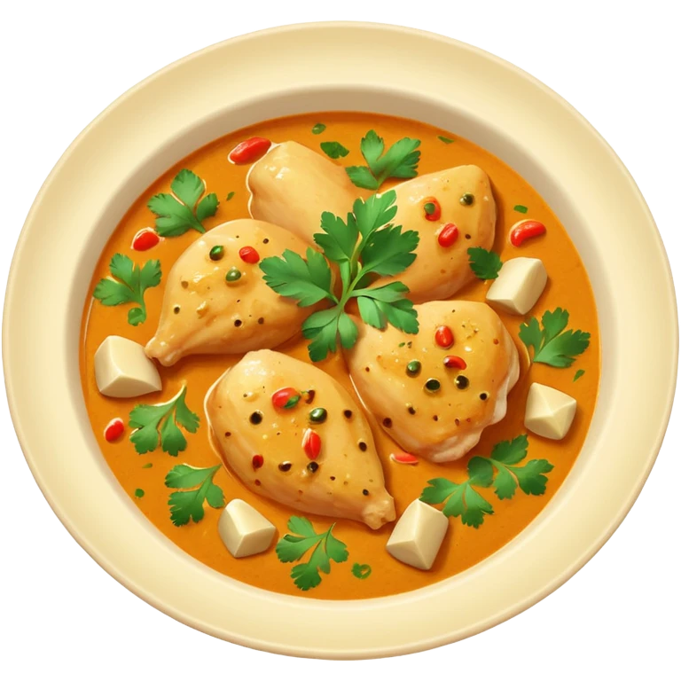 full chicken breast piece made into curry emoji