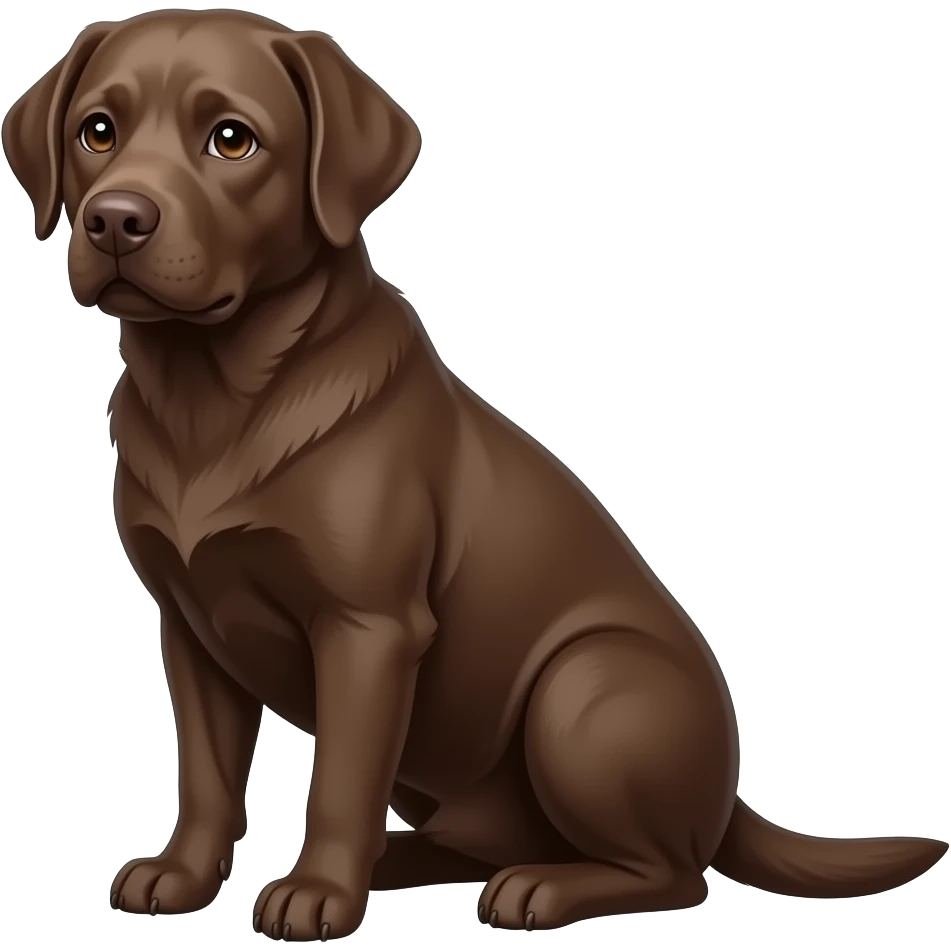 Chocolate labrador dog sitting emoji