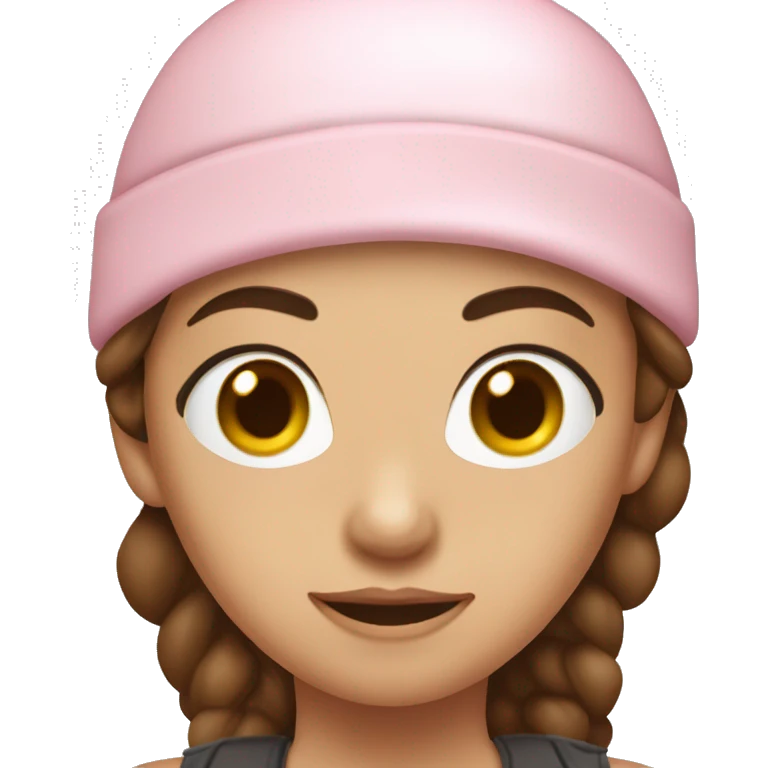 Light pink girl robber brown hair, bow on head emoji