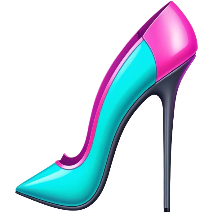 neon cyberpunk style 
stiletto emoji