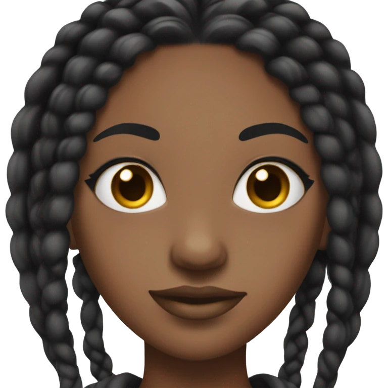 black woman with black braids and lashes emoji