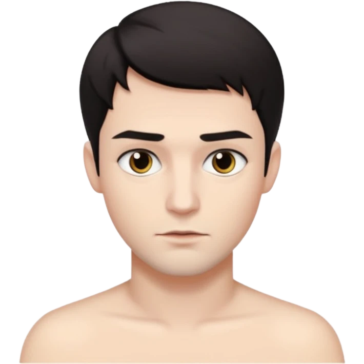 White sexy man emoji with short dark hair and dark seductive eyes emoji