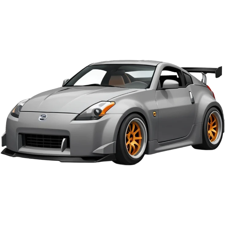 Um 350 z cinza em pixel art fazendo drift emoji
