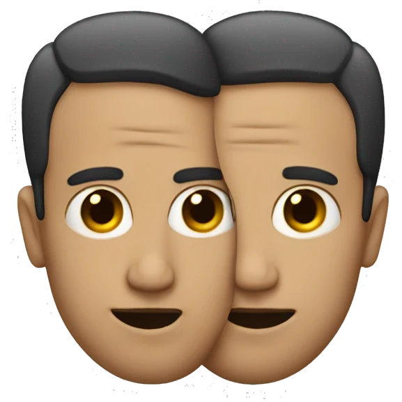 man with two heads on one body,conjoined twins emoji