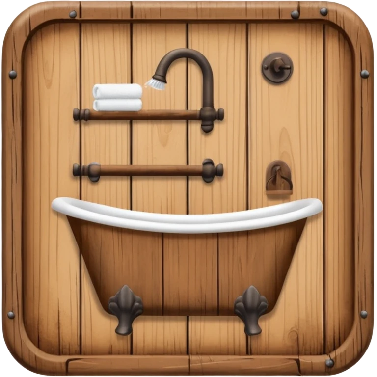 Wooden bathroom sign  emoji