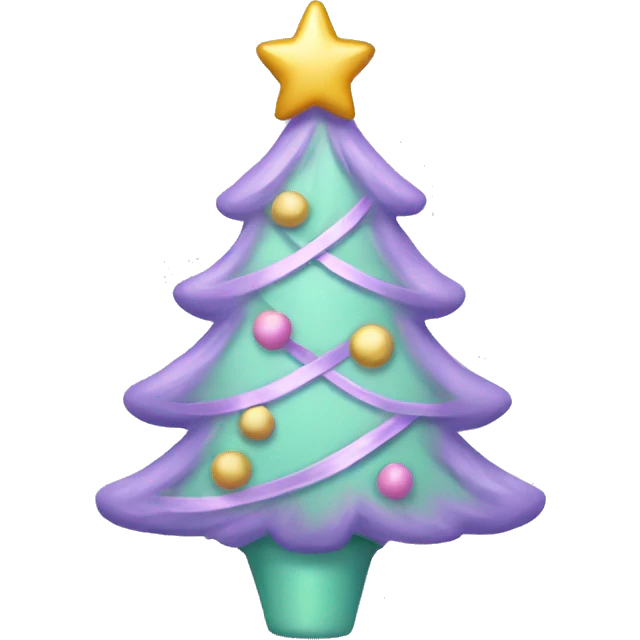 pastel purple christmas tree with a pastel bow  emoji