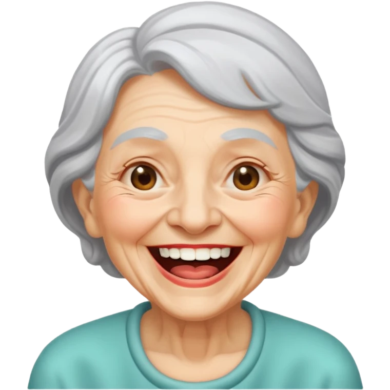 Laughing old lady emoji