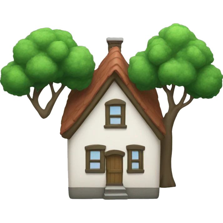 small house with trees  emoji