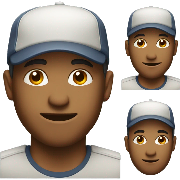 man with cap on winking  emoji