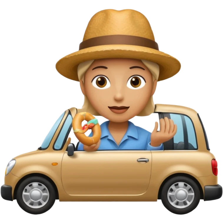 Araba süren simit emoji