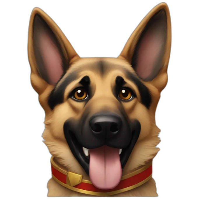 German shepherd and captain marvel emoji