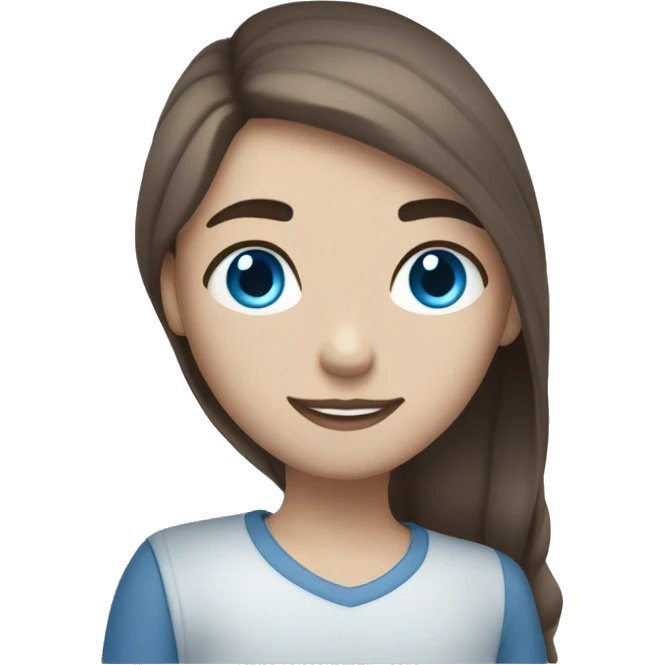 white skin girl with BLUE eyes and long dark brown hair hugging white skin boyfriend light brown hair with BLUE eyes. both have BLUE blue eyes. emoji