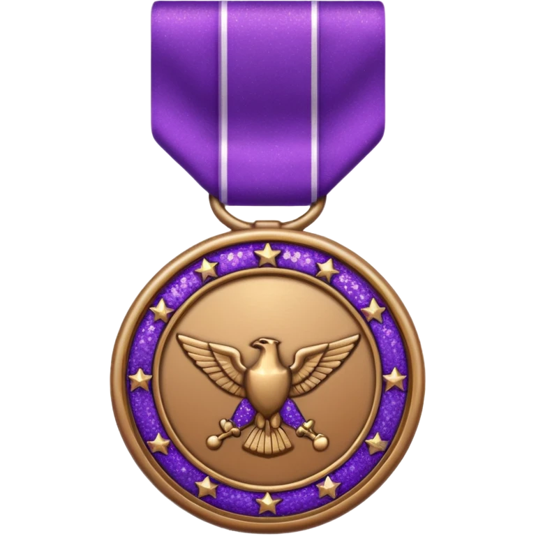 Purple Glitter military medal emoji