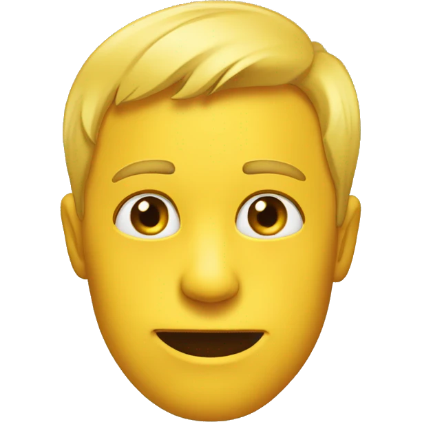 Typical yellow emoji touching jawline while head is faced to the right emoji
