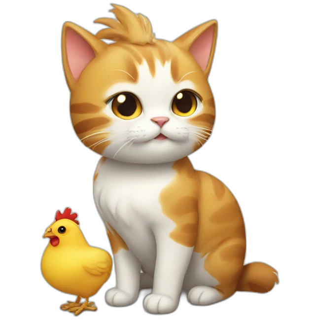 Cat with chiken emoji