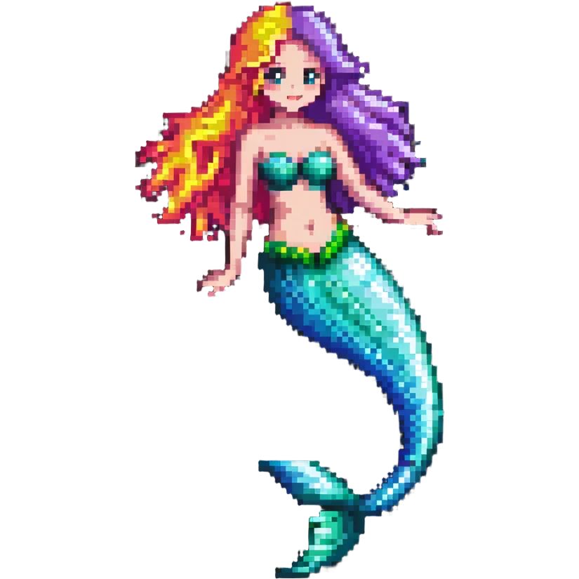 Mermaid with colorful tail emoji