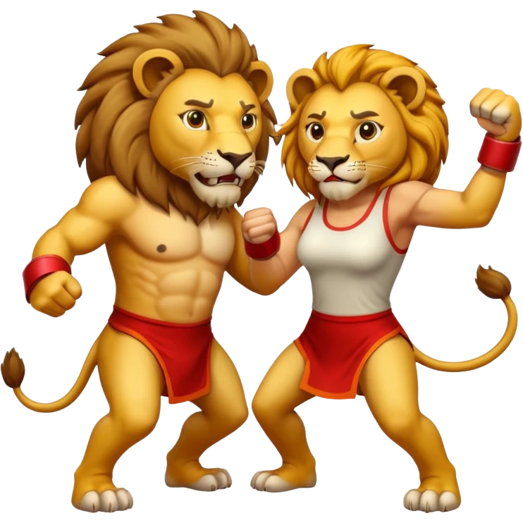 lion fight with his damn wife emoji