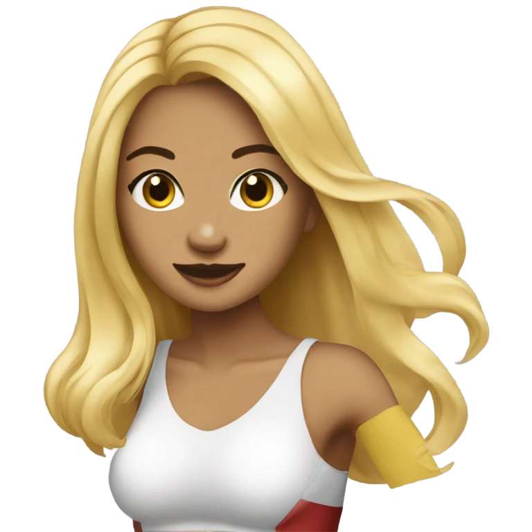 à beatiful long hair blonde with boxer gloves emoji