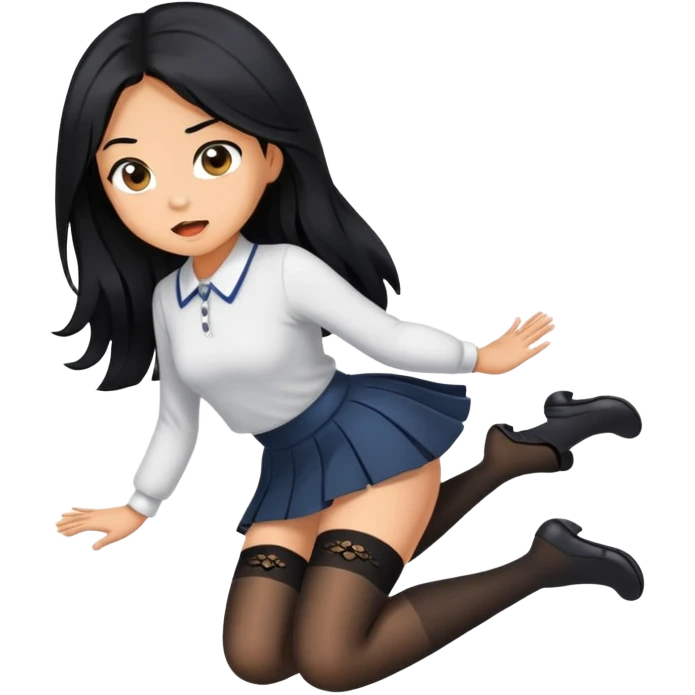 sexy girl masturbating with skirt and stockings emoji