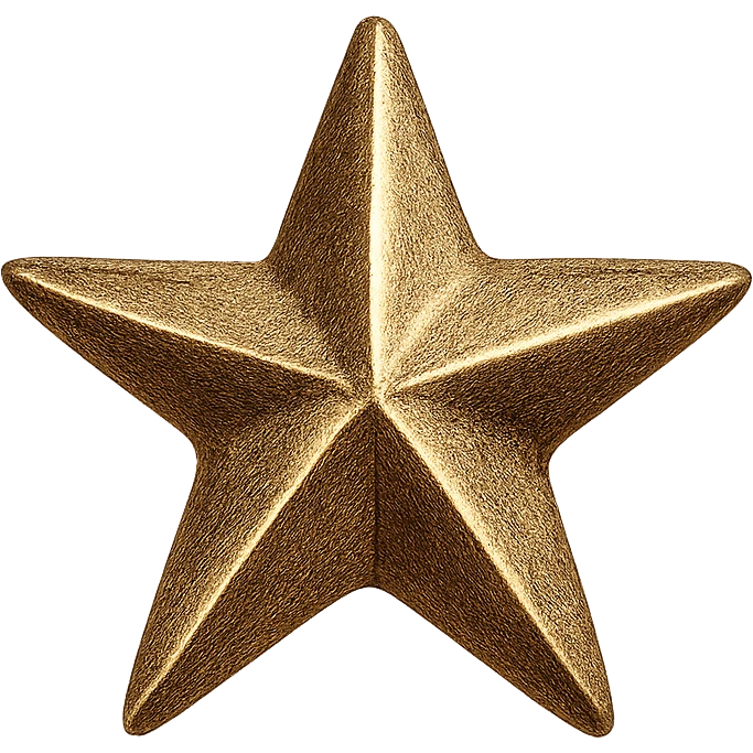 tiny metallic gold star, glamorous and stylish, no background emoji