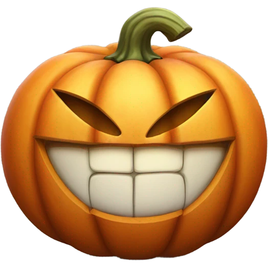 Pumpkin with a lipstick kiss mark on its forehead  emoji