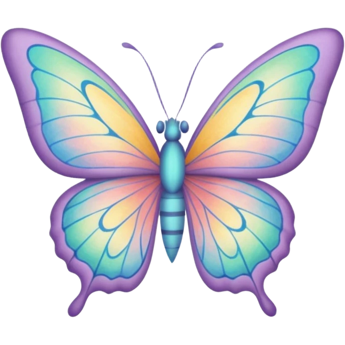 Ethereal butterfly crayon doodle emoji