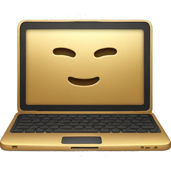 golden laptop screan clean emoji