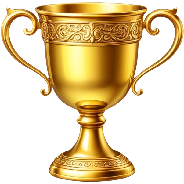 generate realistic detailed golden cup in 3d style emoji