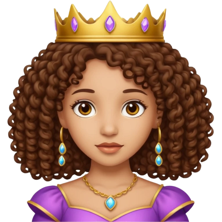 lightskin princess with brown girl hair  emoji