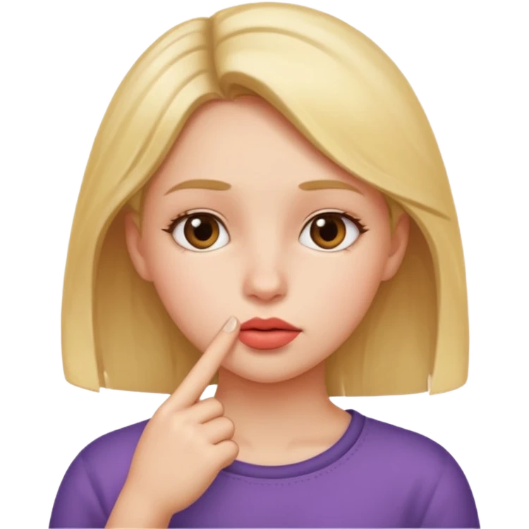 Finger to lip girl emoji emoji