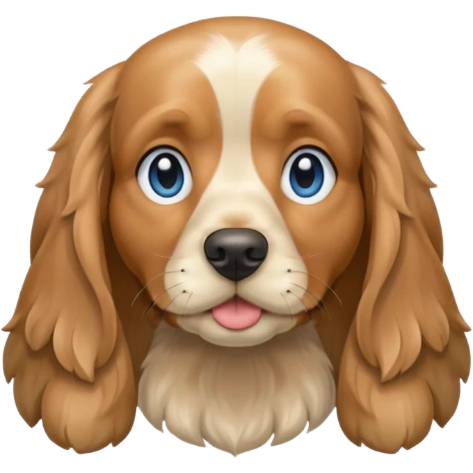 Full light tan Cocker spaniel and blue eyes emoji