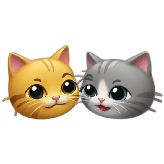 Un chat qui fait un bisou à un autre chat emoji