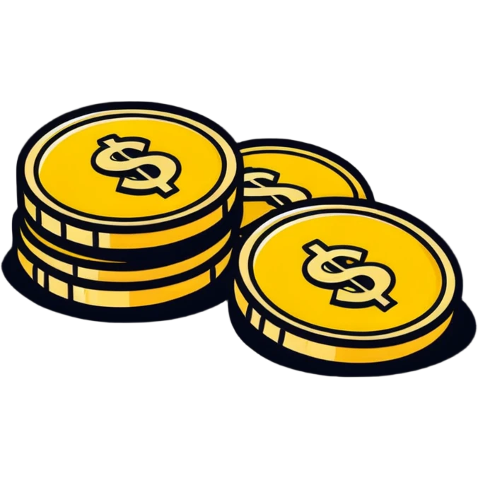 few golden coins emoji