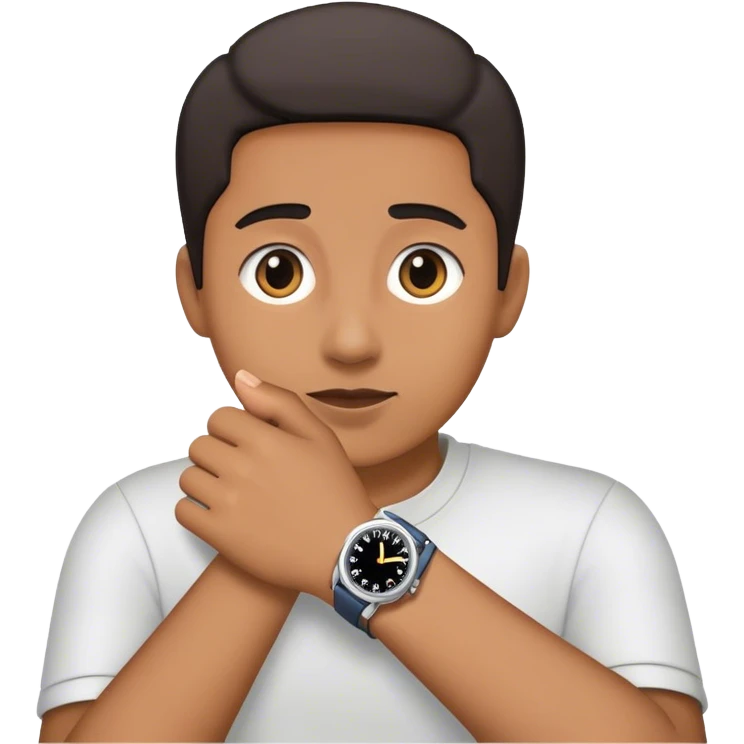 A person tapping their watch  emoji