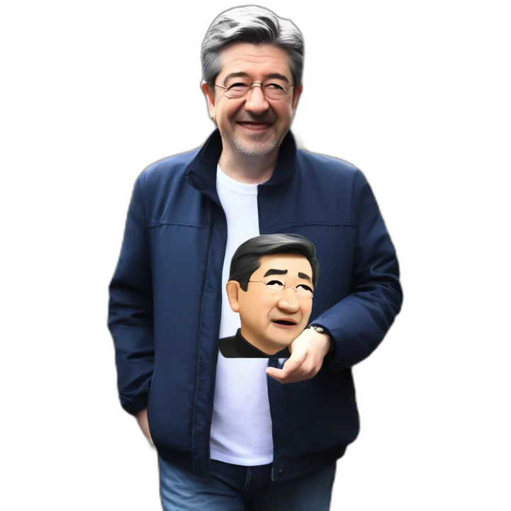 Jean Luc Melenchon visiting the Great China wall emoji